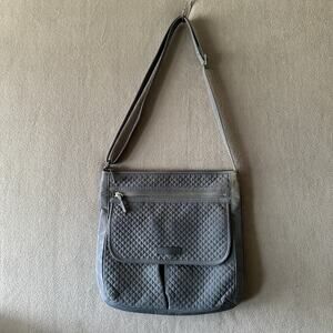 Vera Bradley Iconic Mailbag in Gray 22127-541 Solid Quilted Microfiber Crossbody